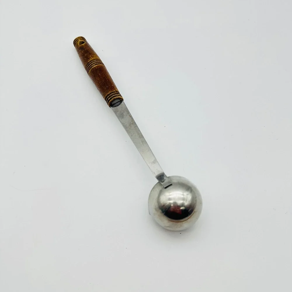 Vintage Stainless Steel Small Sauce Ladle with Wood Handle